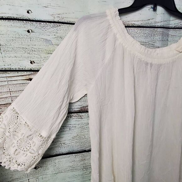 Chelsea & Theodore XL 100% Rayon White Blouse - Picture 4 of 8